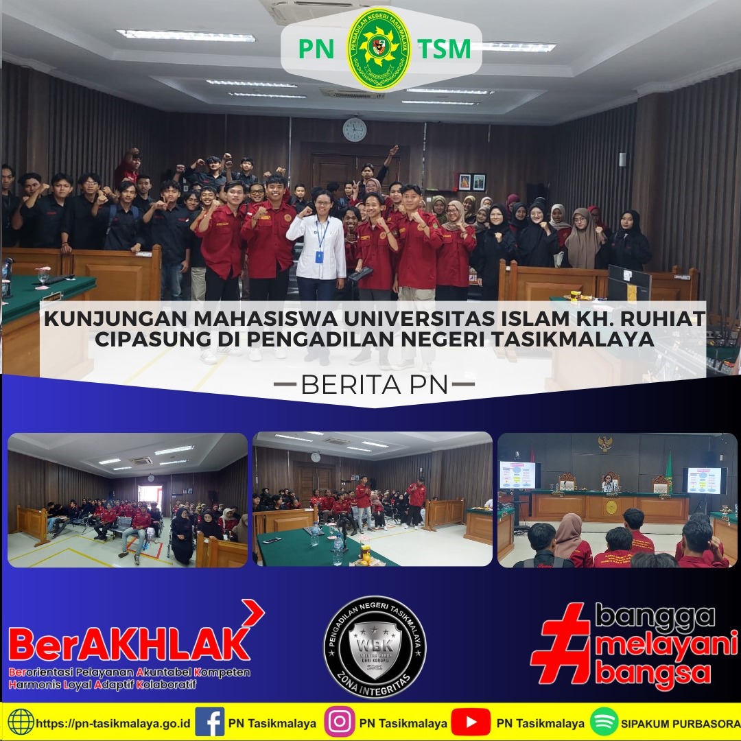 Kunjungan Mahasiswa Universitas Islam KH. Ruhiat Cipasung di Pengadilan Negeri Tasikmalaya