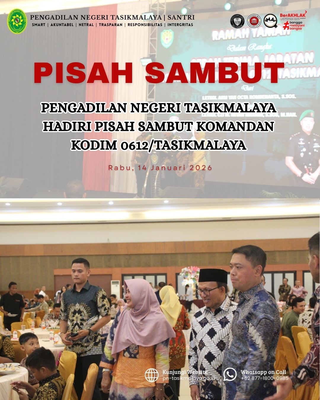 Pisah Sambut Dandim 0612 Tsm
